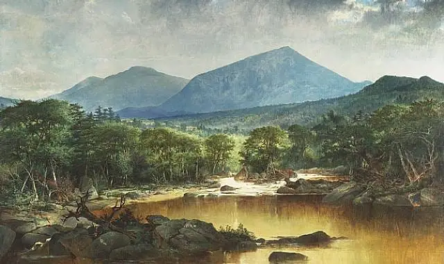 Photographie : peinture à l’huile, paysage de montagne